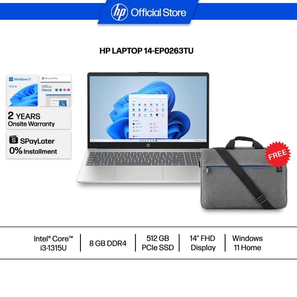 HP Laptop | 14/15 inch | Intel Core i3 12th Gen | 4/8GB RAM | 512GB | Windows 11, 2 YR WRTY,FREE Bag