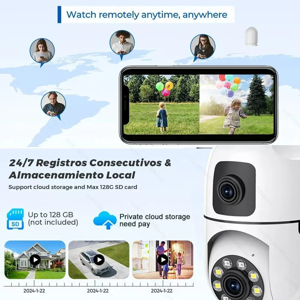 Buy1Take1 Dual Lens8MP+8MP 5G CCTV Camera IP Security No WIFI Needed Outdoor Full Color Night Vision