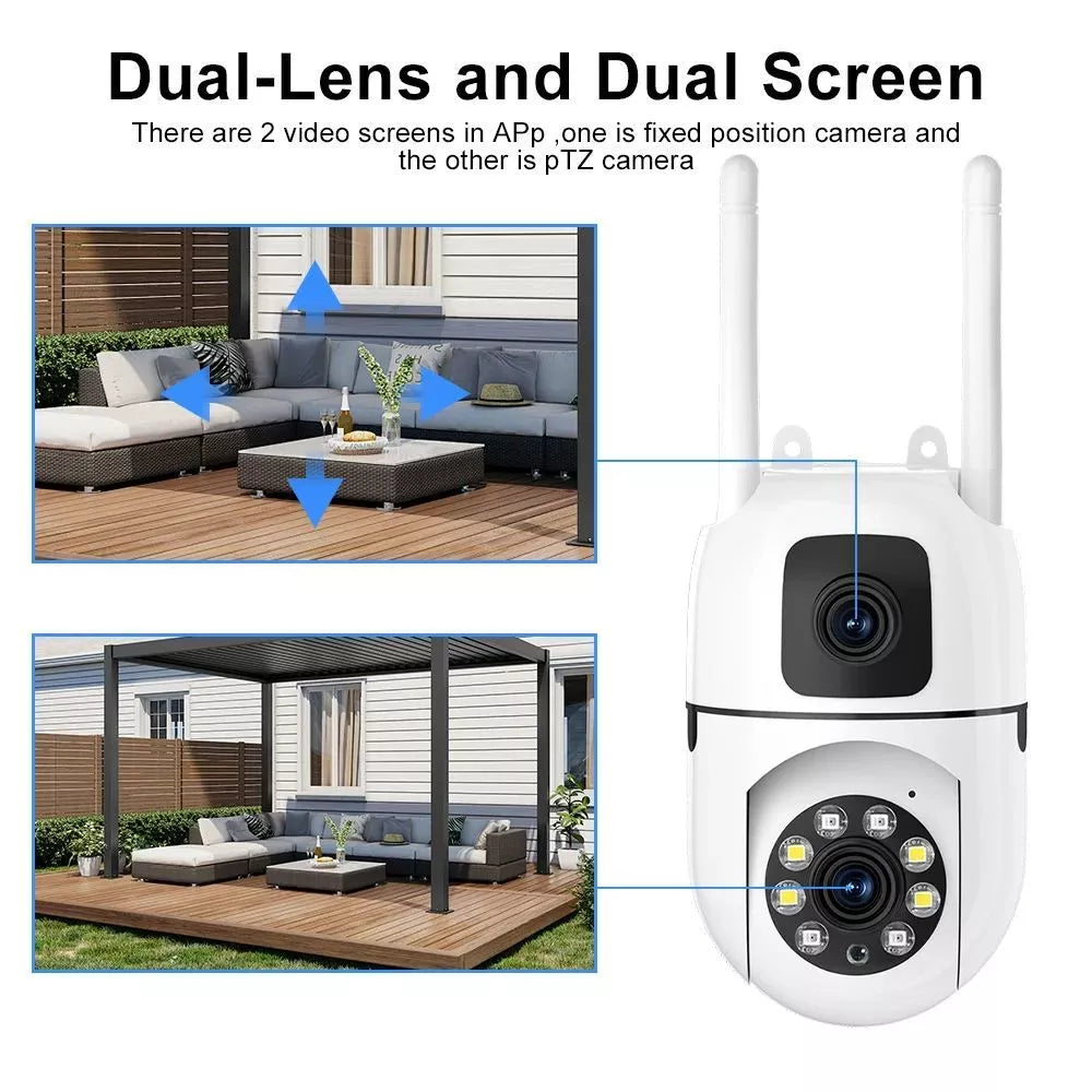 Buy1Take1 Dual Lens8MP+8MP 5G CCTV Camera IP Security No WIFI Needed Outdoor Full Color Night Vision