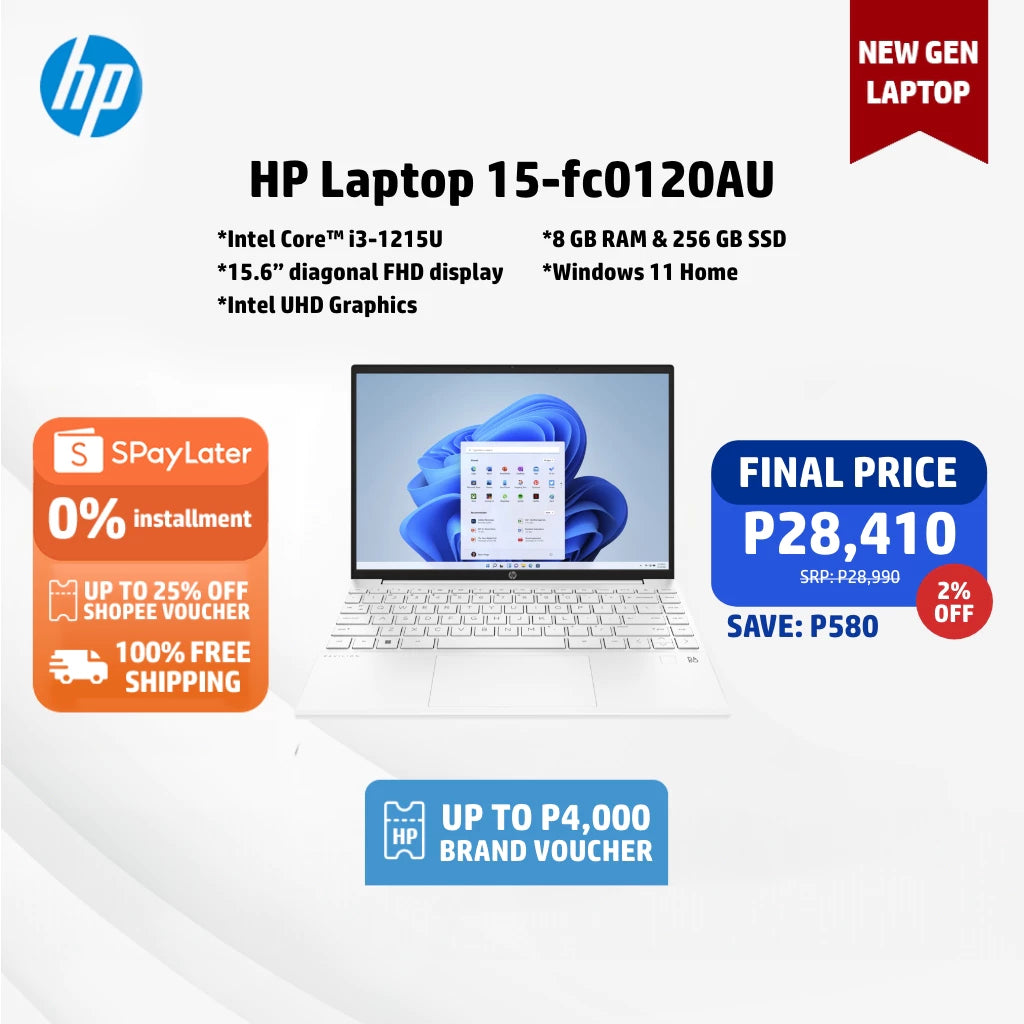 HP Laptop | 14/15 inch | Intel Core i3 12th Gen | 4/8GB RAM | 512GB | Windows 11, 2 YR WRTY,FREE Bag