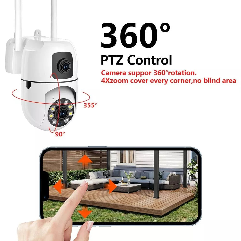 Buy1Take1 Dual Lens8MP+8MP 5G CCTV Camera IP Security No WIFI Needed Outdoor Full Color Night Vision