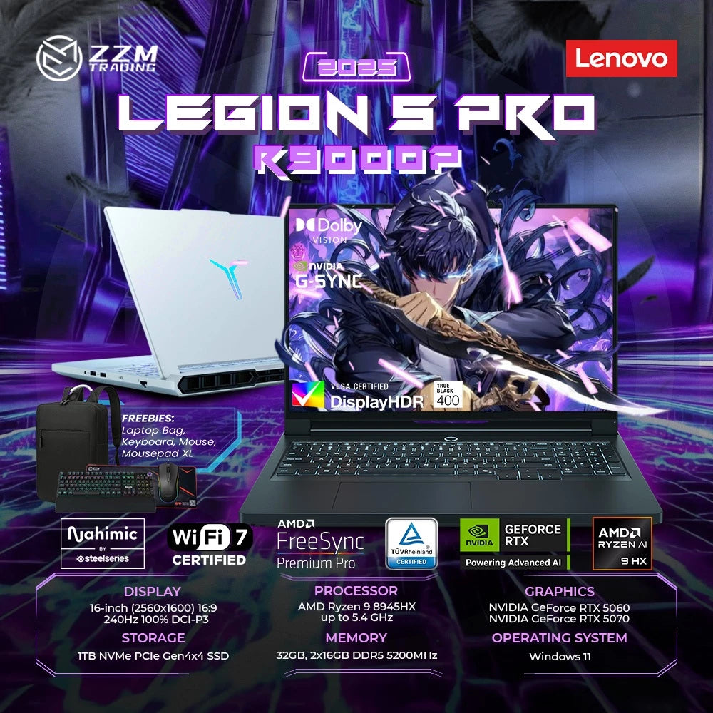Lenovo Legion 5 Pro R9000P 2025 Ryzen 9 RTX 5060/5070/5070 Ti IPS/OLED 16" 32GB 1TB SSD ZZM Trading