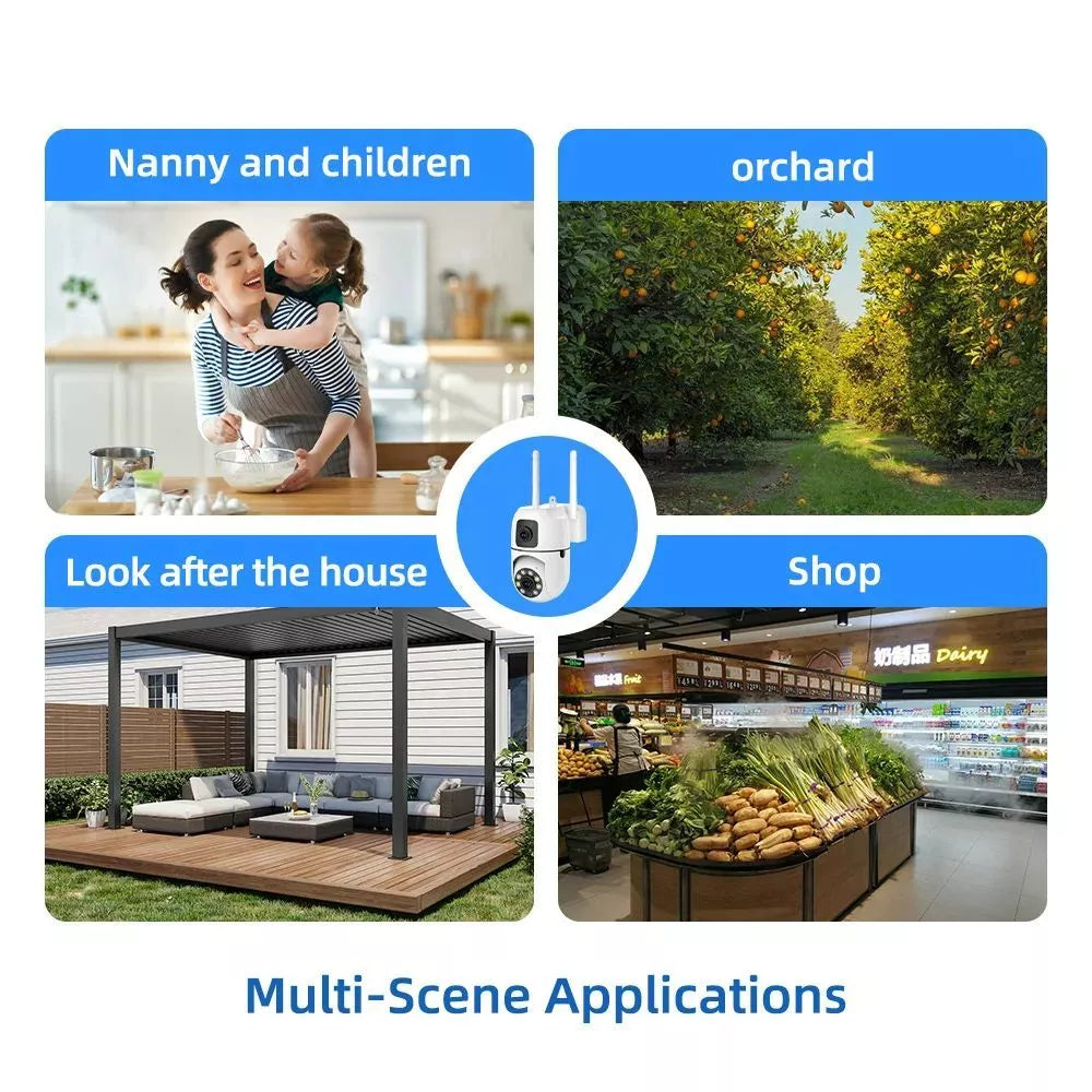 Buy1Take1 Dual Lens8MP+8MP 5G CCTV Camera IP Security No WIFI Needed Outdoor Full Color Night Vision