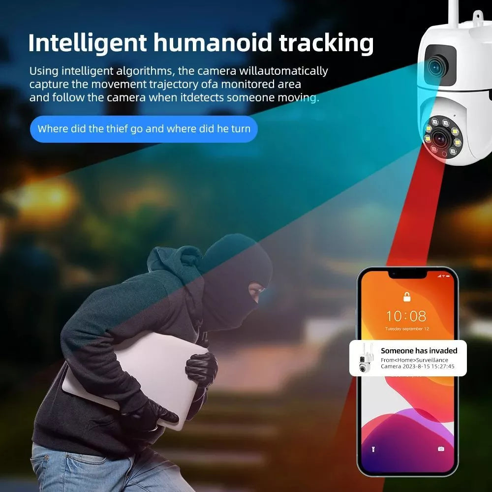 Buy1Take1 Dual Lens8MP+8MP 5G CCTV Camera IP Security No WIFI Needed Outdoor Full Color Night Vision