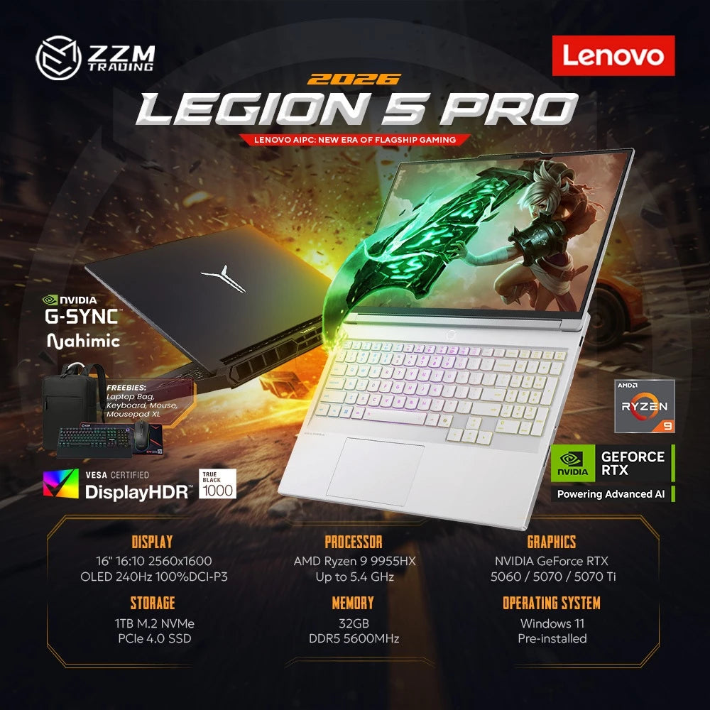 Lenovo Legion 5 Pro R9000P 2025 Ryzen 9 RTX 5060/5070/5070 Ti IPS/OLED 16" 32GB 1TB SSD ZZM Trading