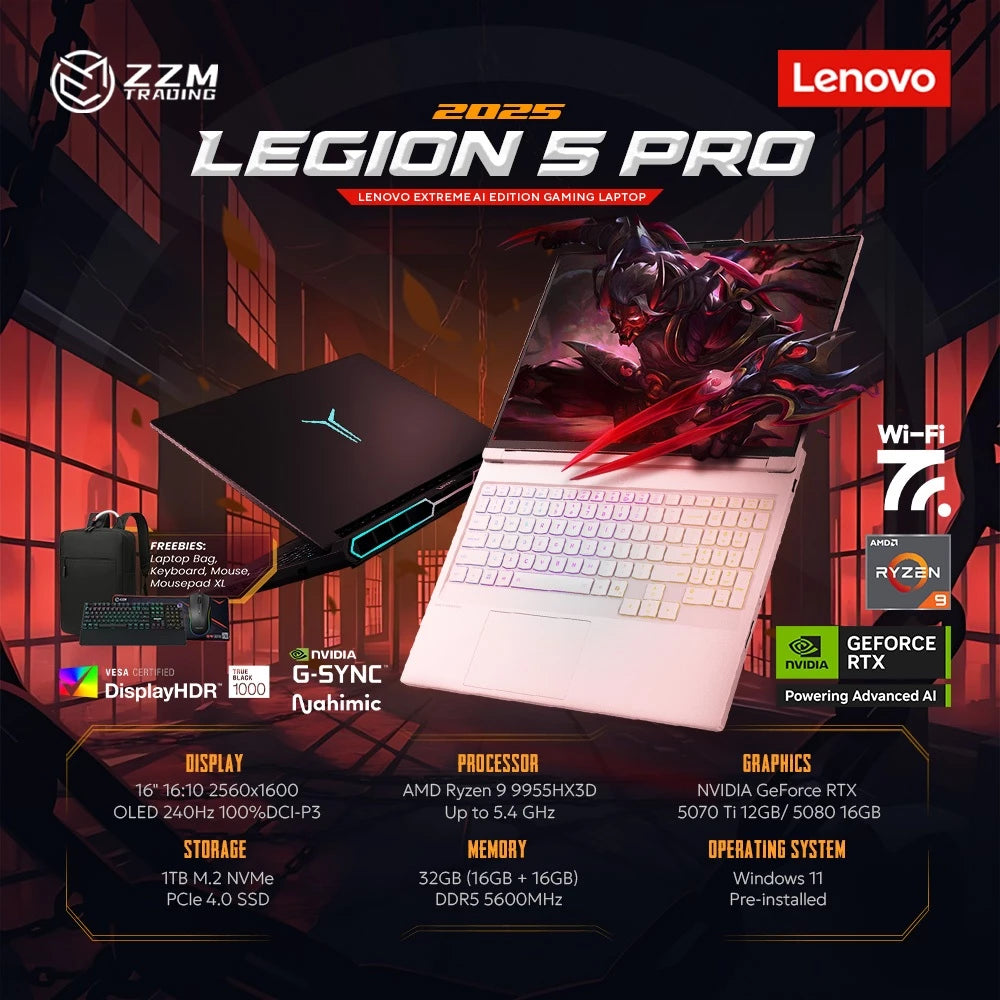 Lenovo Legion 5 Pro R9000P 2025 Ryzen 9 RTX 5060/5070/5070 Ti IPS/OLED 16" 32GB 1TB SSD ZZM Trading
