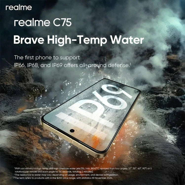 REALME C75 5G smartphone | 8GB RAM + 256GB ROM | IP69 DUST&WATER RESISTANT | 5 YEAR WARRANTY