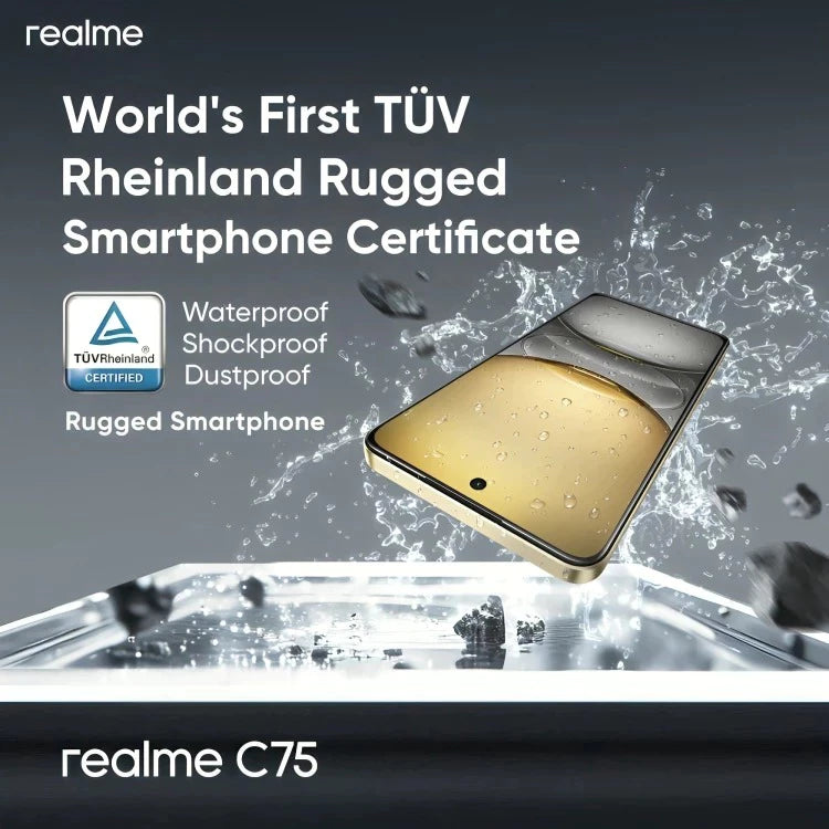 REALME C75 5G smartphone | 8GB RAM + 256GB ROM | IP69 DUST&WATER RESISTANT | 5 YEAR WARRANTY