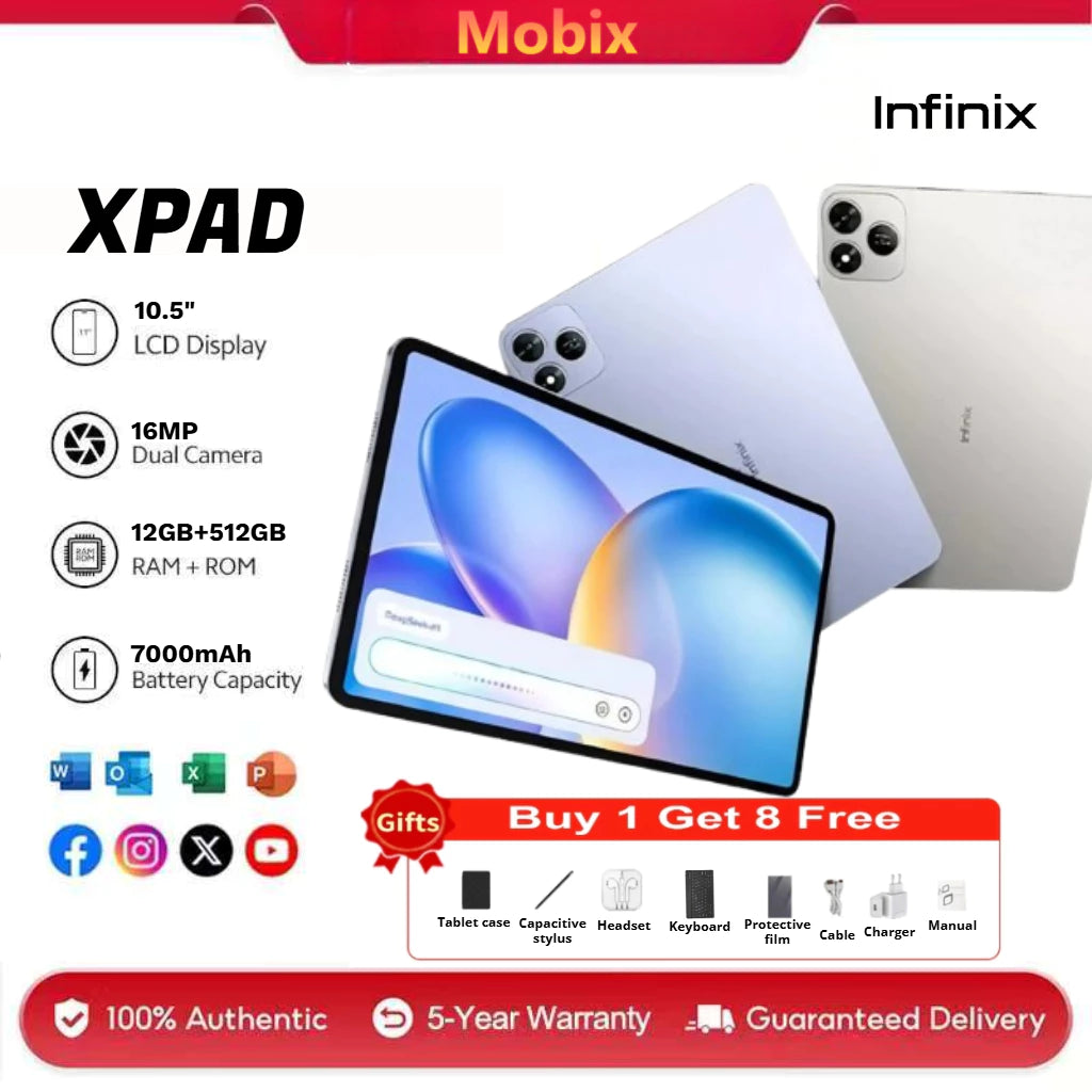 Infinix XPAD 20 4G LTE Tablet with 7000mAh Long-Lasting Battery | Dual Sim (1 Year Local Warranty)
