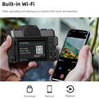 VETEK3 PRO 6K Digital Camera For Photography & Vlogging, 64MP Auto Focus Webcam for Live Streaming